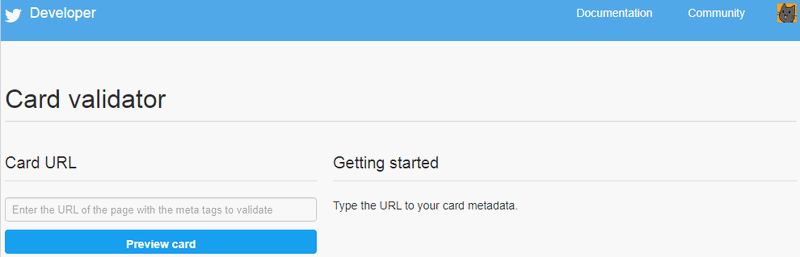 Twitter、Card Validator